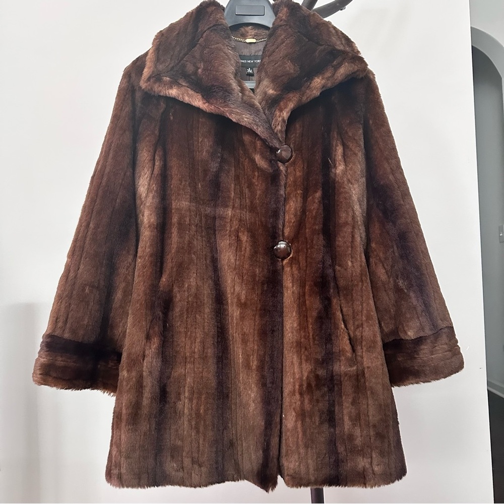 Jones NY faux fur coat